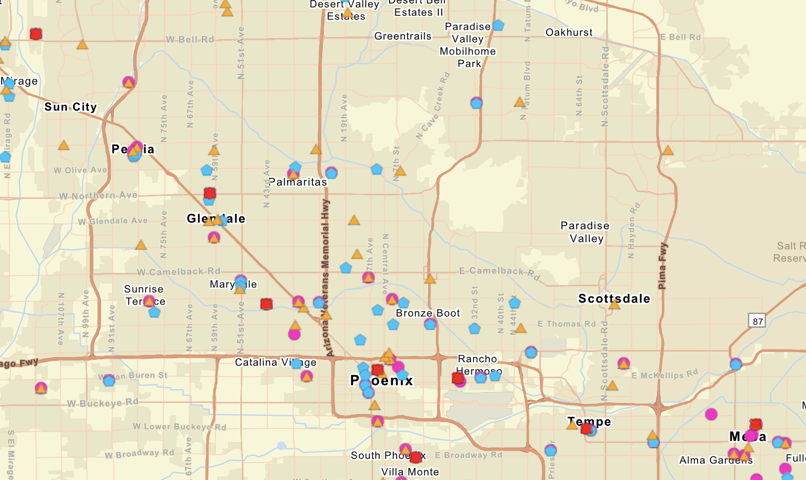 map of cooling centers in Maricopa County