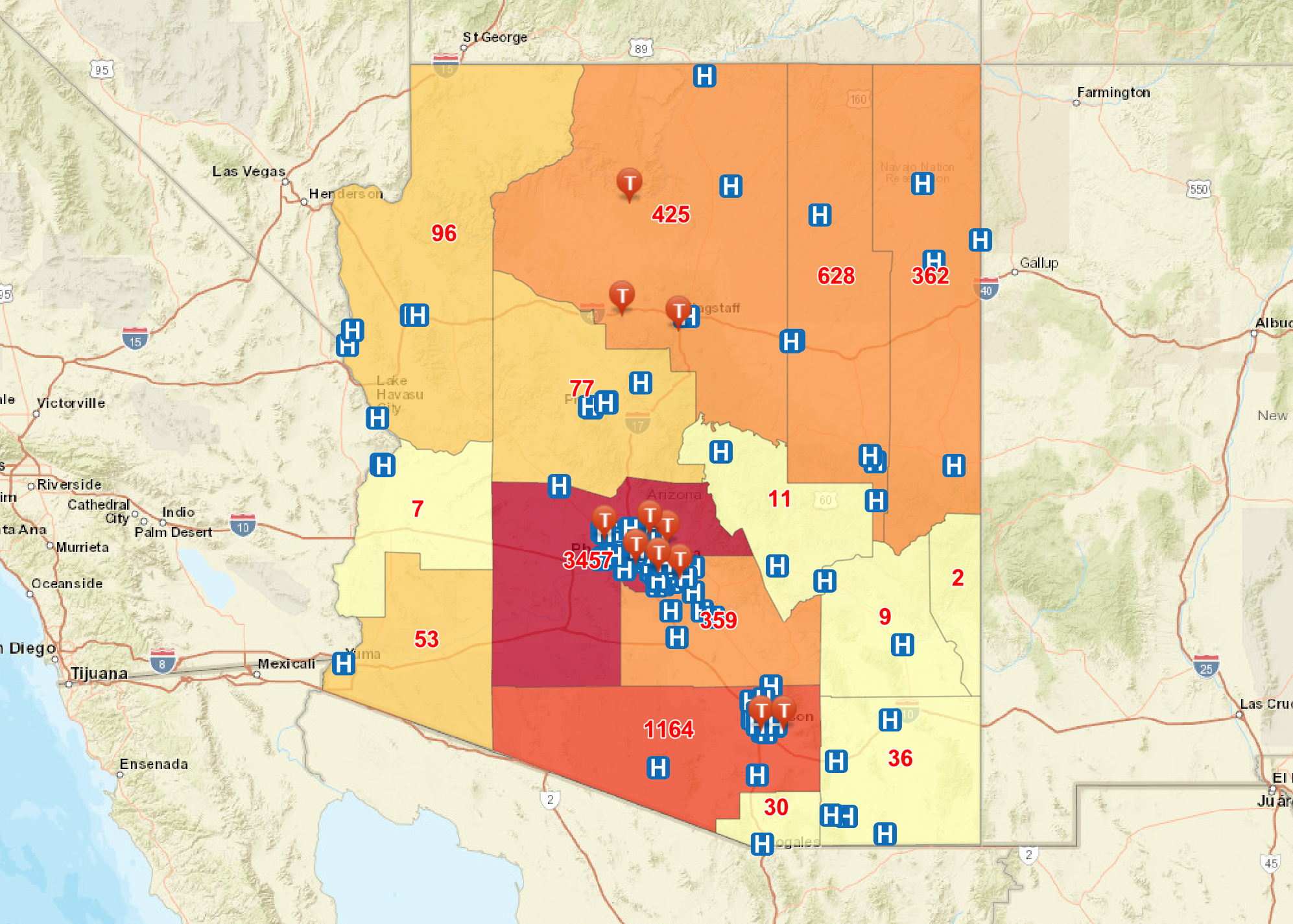 Arizona Hospital Resources Mapping Tool
