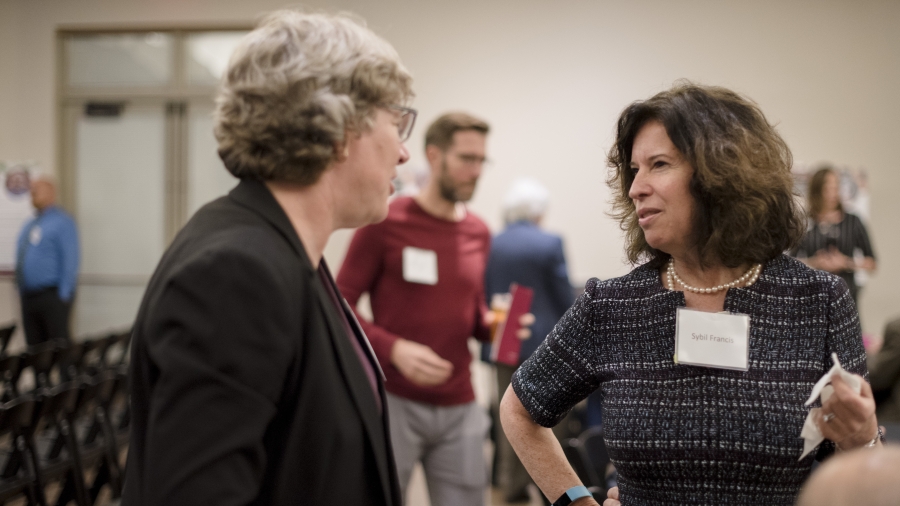 KER Director Elizabeth Wentz speaking with Center for the Future of Arizona President Sybil Francis at the 2019 Celebration for Resilience