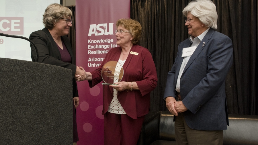 KER Director Elizabeth Wentz awarding the 2019 Resilience Prize to the City of Scottsdale