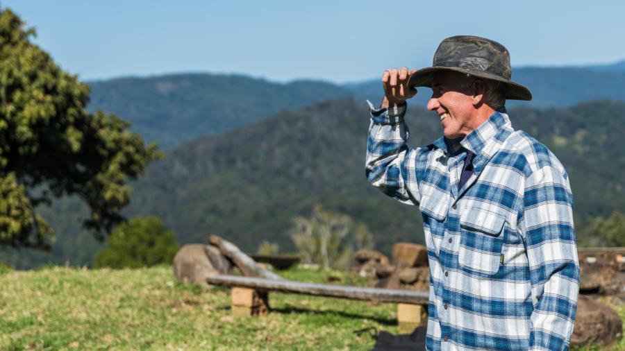 Farmer tipping his hat