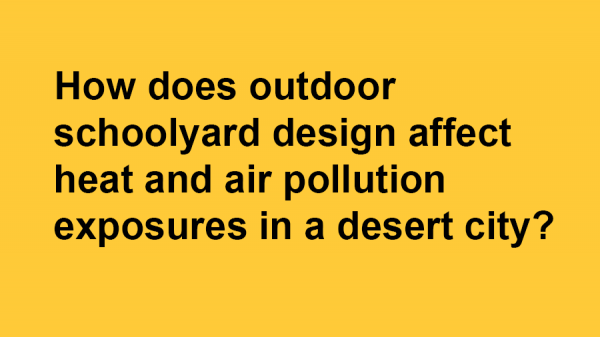 How does outdoor schoolyard design affect heat and air pollution exposures in a desert city?
