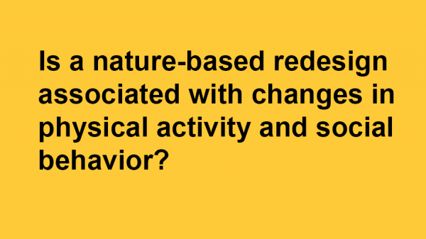Is a nature-based redesign associated with changes in physical activity and social behavior?