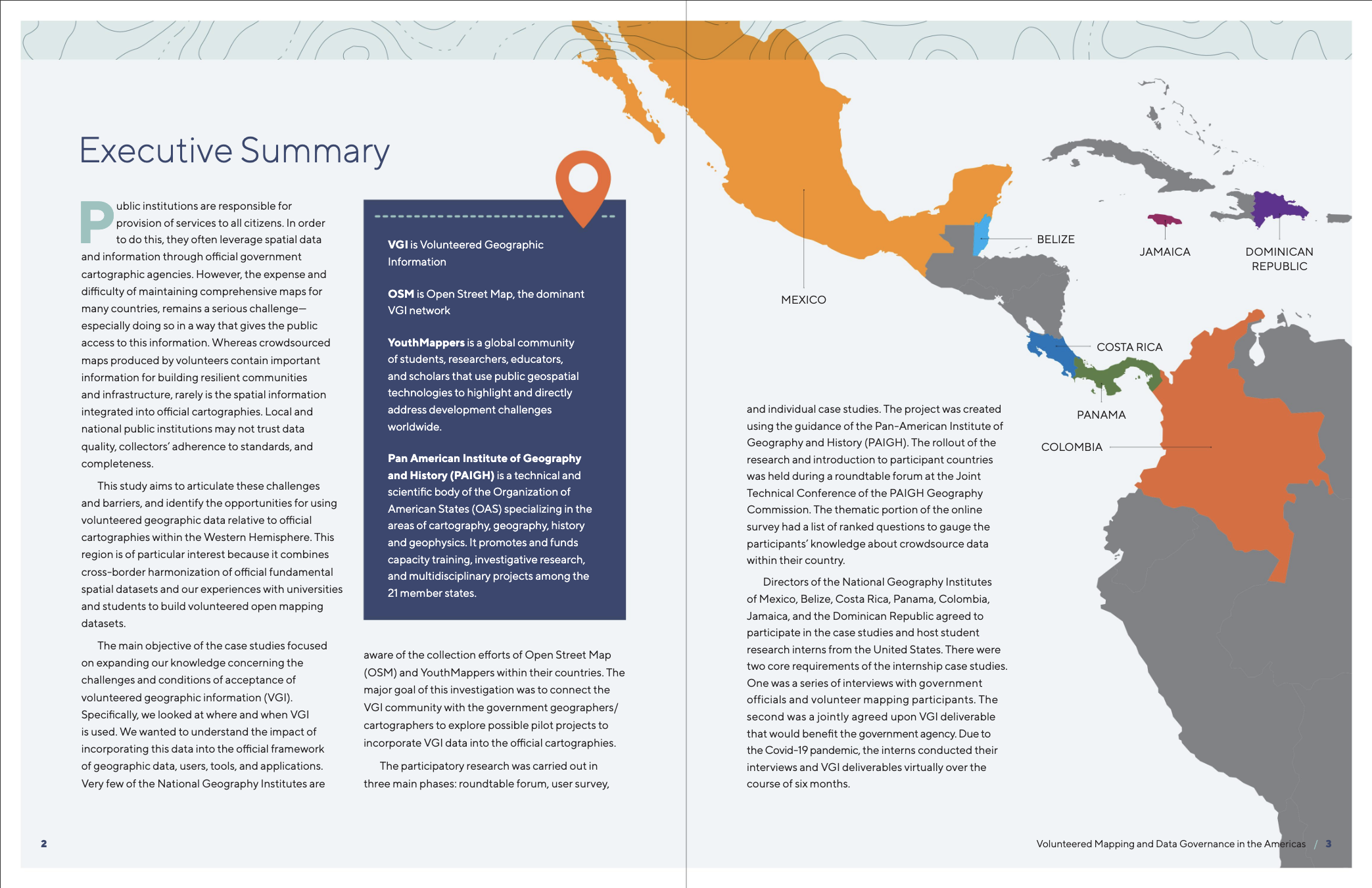 Executive summary of Volunteered Mapping and Data Governance in the Americas