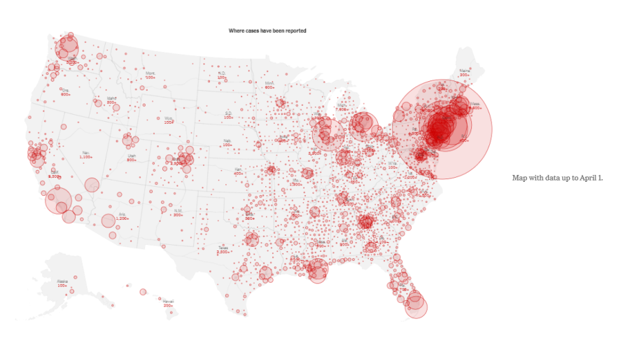 Bubble map used in the New York Times