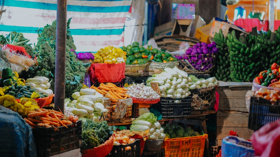 Produce at a market