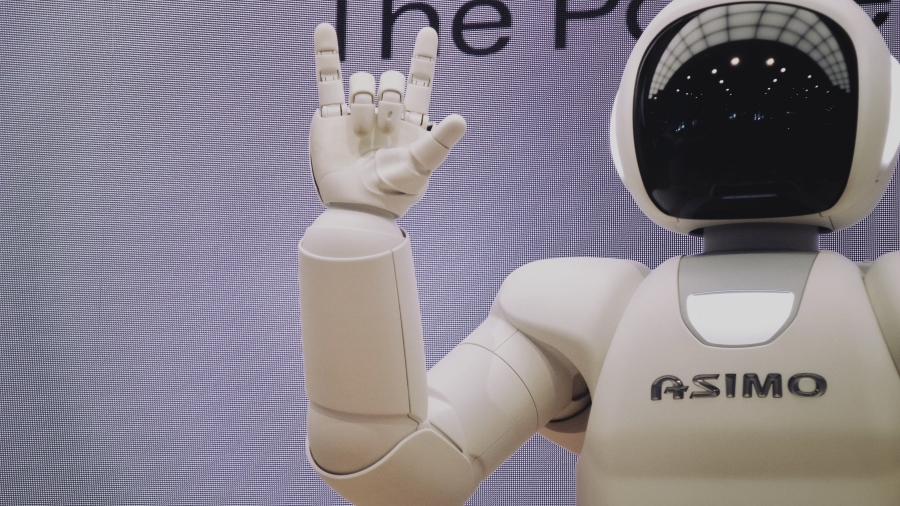 Robot signing "I love you"
