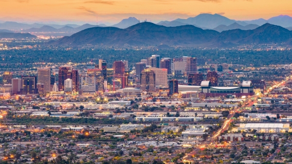 Phoenix cityscape at sunset