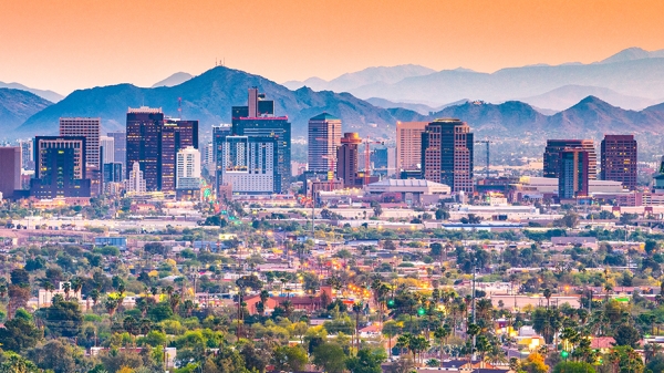 Phoenix skyline at dusk