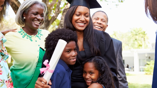 Woman graduates from college