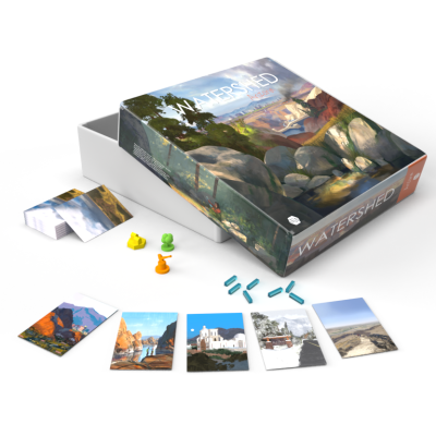Mock-up of Watershed: Arizona box, cards and pieces